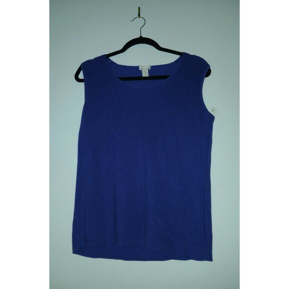 Chicos Purple Sleeveless Knit Sweater Size 2 Large Pullover Chic Classic Travel - Picture 1 of 5